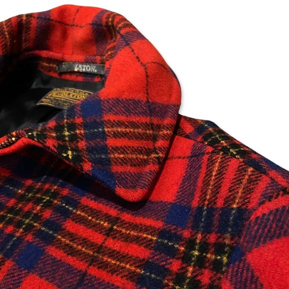 COPY - Vintage Pendleton Bomber Jacket Lined Mens Size XL Red Plaid - Picture 3 of 8